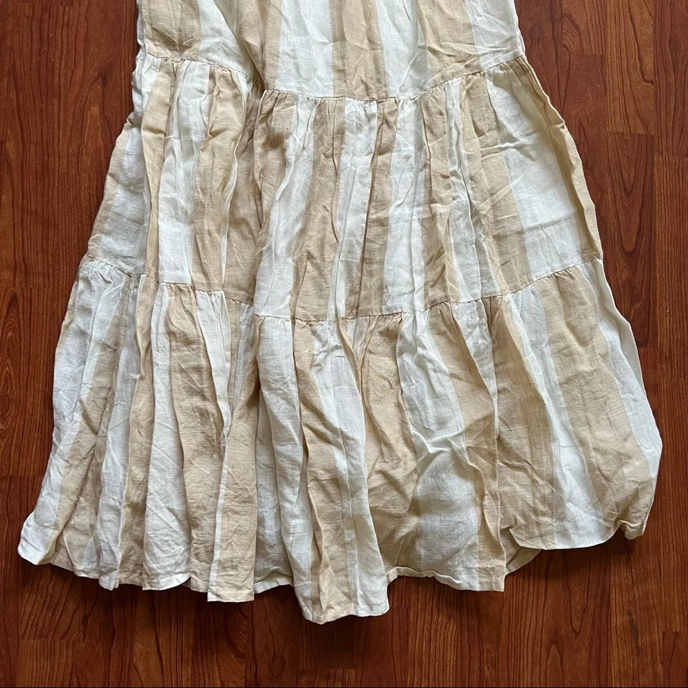 Laude the Label Cotton Linen Tiered Dress - size MEDIUM - Picture 3 of 8